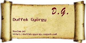 Duffek György névjegykártya
