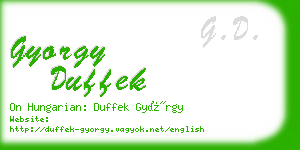 gyorgy duffek business card